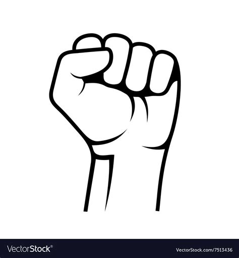Raised Fist On White Background Royalty Free Vector Image