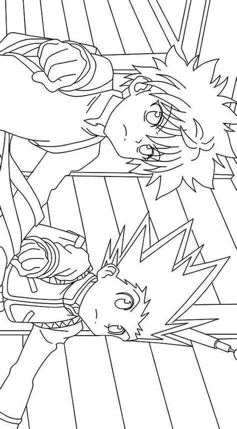 Gon And Killua Coloring Page Coloring Pages Symbols Color