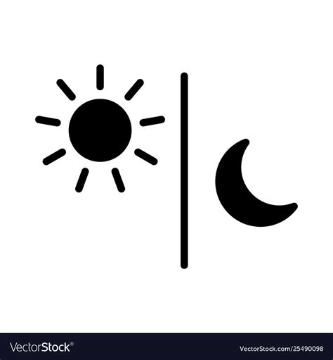 Sun Moon Icon Black Isolated Royalty Free Vector Image