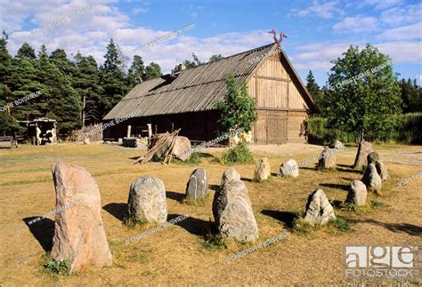 Sweden Gotland Island Tofta Strand Reconstitution Of A Viking