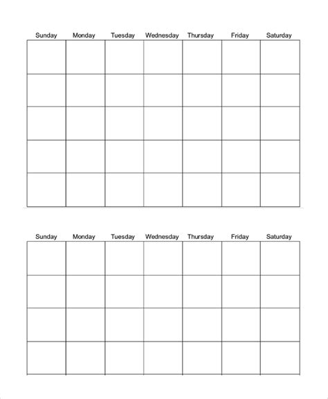 Printable Free Blank Calendar Template Printable Templates