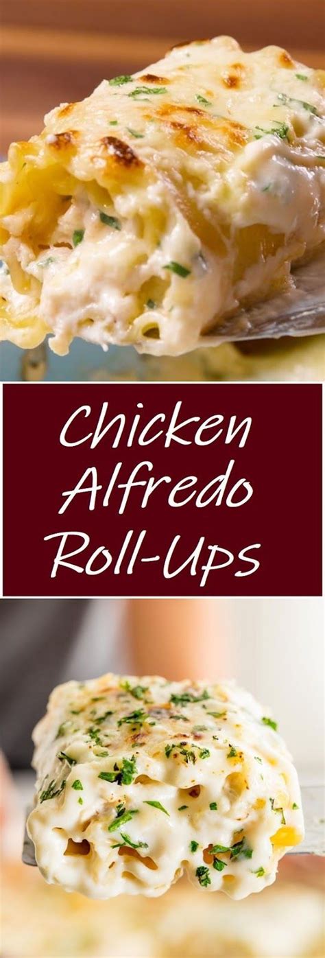 Chicken Alfredo Roll Ups In 2020 Chicken Alfredo Recipes