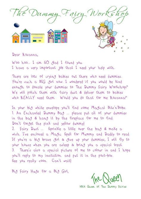 Free Printable Binky Fairy Letter