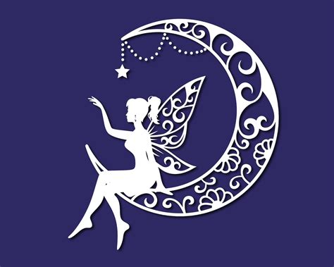Crescent Moon Fairy Svg Moon Fairy Template Moon Fairy Dxf Etsy