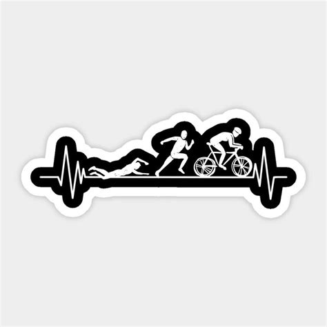 triathlon heartbeat swim bike run lover sticker triathlon heartbeat swim bike run in 2022