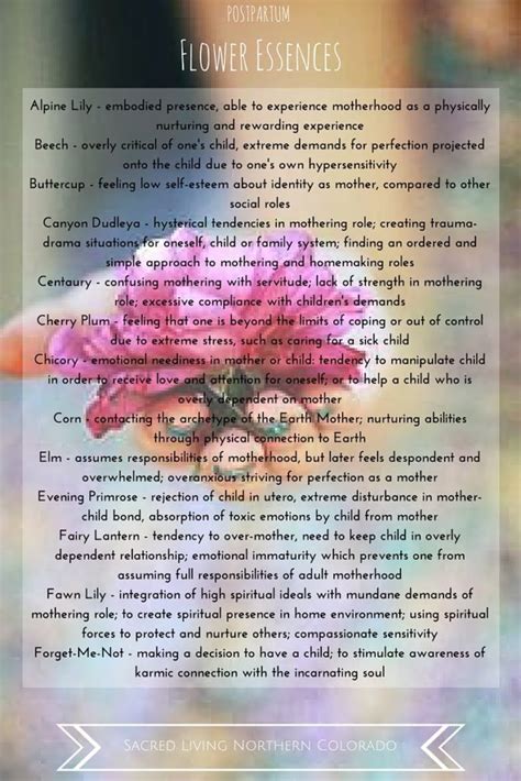 flower essences for postpartum sarah josey