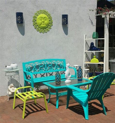 {turquoise, light blue,â lime green, and sunshine yellow.}image sources: Colorful outdoor patio furniture, turquoise, lime green ...