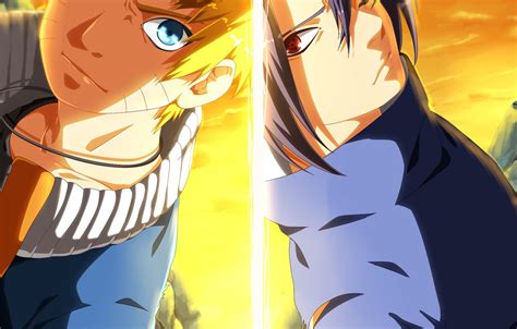 Обои Naruto мальчики Учиха Саске Наруто Узумаки картинки на рабочий