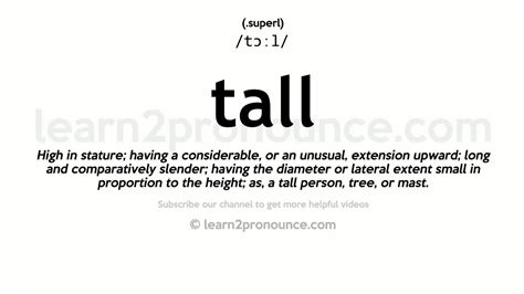 Pronunciation Of Tall Definition Of Tall Youtube