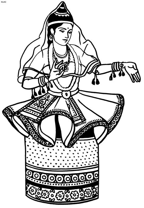 Easy Manipuri Dance Drawing Clip Art Library