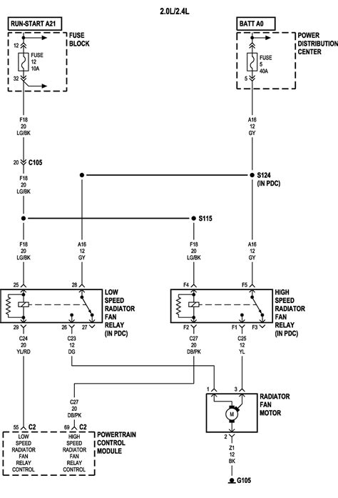 Using a supplied 1/4 screw, secure the black ground wire with ring terminal to the metal under dash brace as shown in diagram. 2004 Pt Cruiser Cooling Fan Wiring Diagram - Wiring Diagram