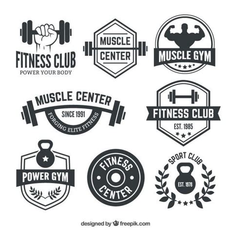 Emblemas Fitness Center Vetor Premium Fitness Logo Fitness Club