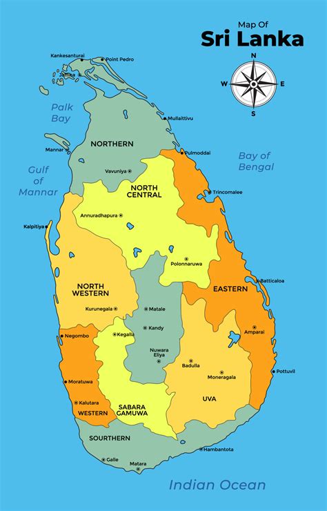 Mapa De Sri Lanka 19583185 Vector En Vecteezy