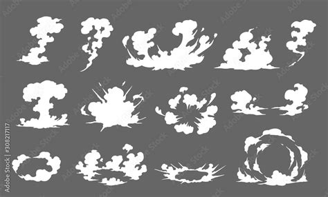 Smoke Illustration Set For Special Effects Template Explosion Bomb