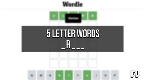 5 Letter Words With R As Second Letter Wordle Guides