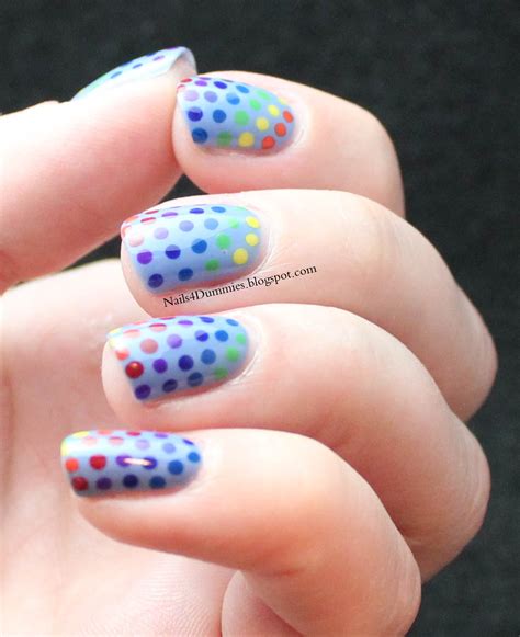 Nails 4 Dummies Rainbow Dots Nails