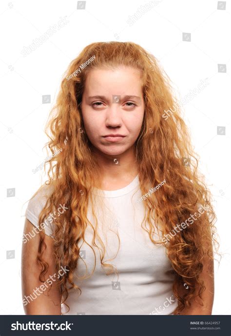 Young Cute Ginger Girl Thinking Foto Stok 66424957 Shutterstock