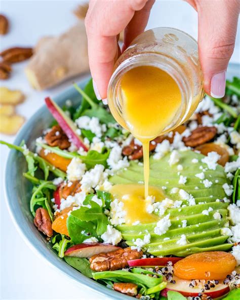 Autumn Salad Bowl Honey Ginger Dressing Is Delicious Clean Food Crush
