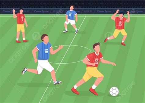 Background Ilustrasi Vektor Warna Datar Pertandingan Sepak Bola