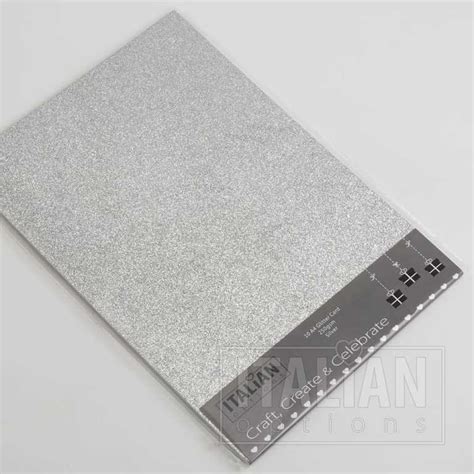 250 Gsm A4 Silver Glitter Card 10 Pack Italian Options