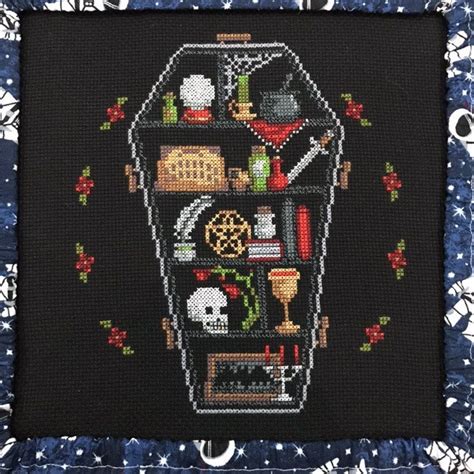 Spooky Cluttered Coffin Gothic Cross Stitch Pattern Coffin Etsy