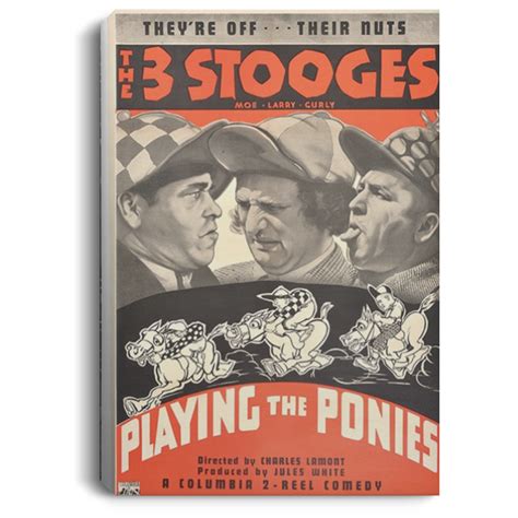 Three Stooges Playing The Ponies Portrait Canvas 75in Frame — The Three Stooges Official Store