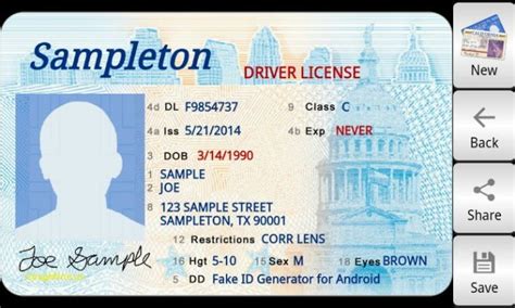 Blank State Id Template Drivers License Id Card