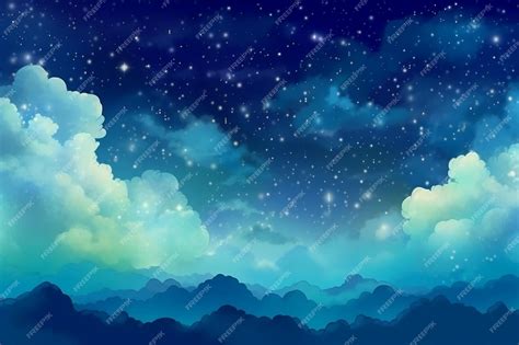 Premium Ai Image Starry Sky Above The Clouds Cute Sky Background