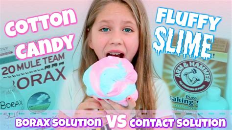 Cotton Candy Fluffy Slime Diy Borax Solution Vs Contact Solution