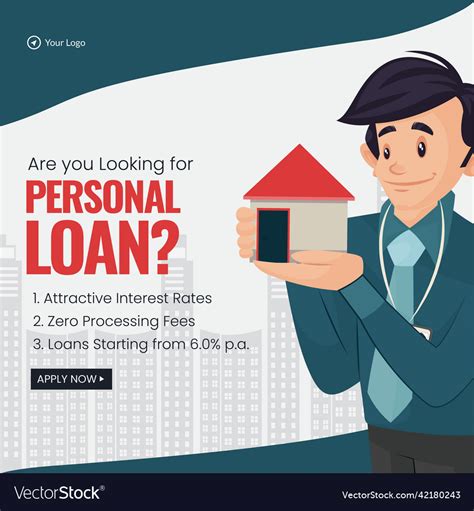 Banner Design Of Personal Loan Royalty Free Vector Image