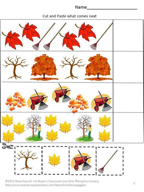 Fall Cut And Paste Worksheets