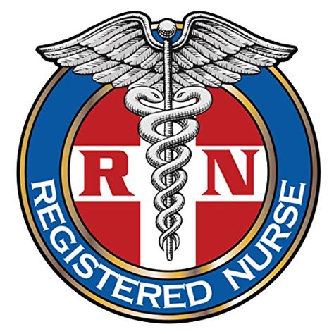 Registered Nurse Logo Decal Blue And Red Circles With Caduceus Sticking