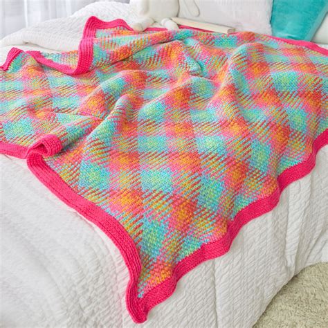 Red Heart Happy Planned Pooling Blanket Yarnspirations Easy Crochet