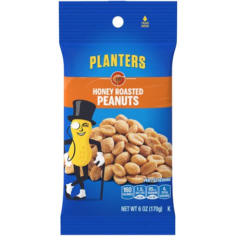 Planters Honey Roasted Peanuts 6 Oz Bag