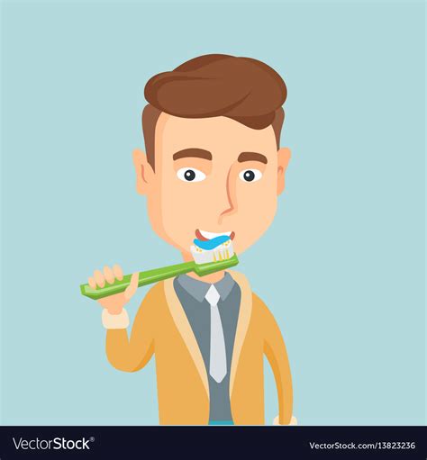 Man Brushing His Teeth Royalty Free Vector Image