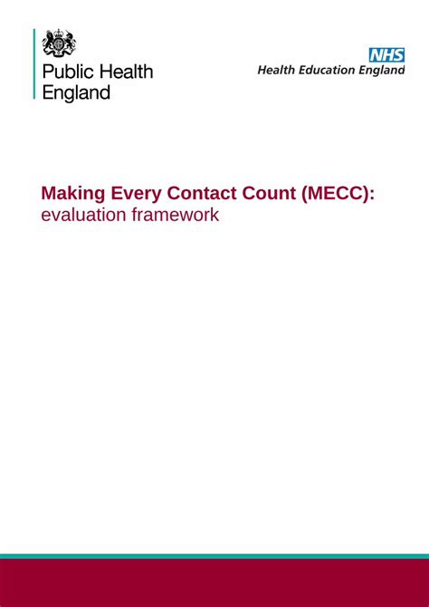 Pdf Mecc Evaluation Framework Govukmaking Every Contact Count