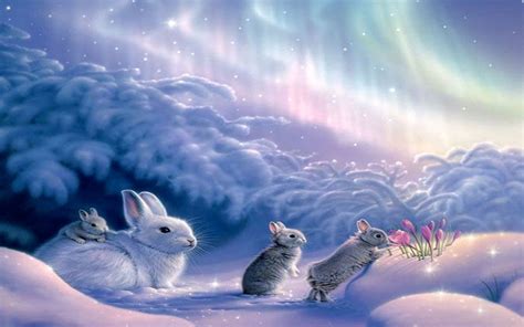 Bunnies In The Snow Image Abyss