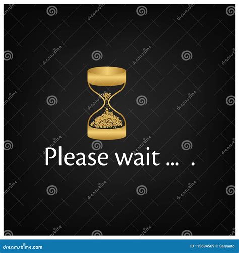 Please Wait With Hourglass Icon Stock Vector Illustration Of