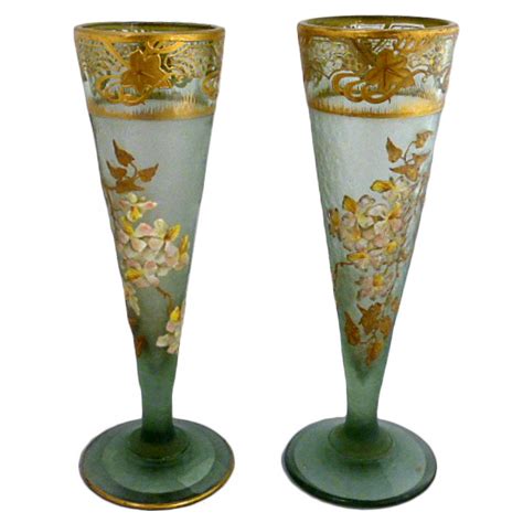 Paire De Vases Legras Signés Montjoye Art Nouveau Xxe Siècle N57515