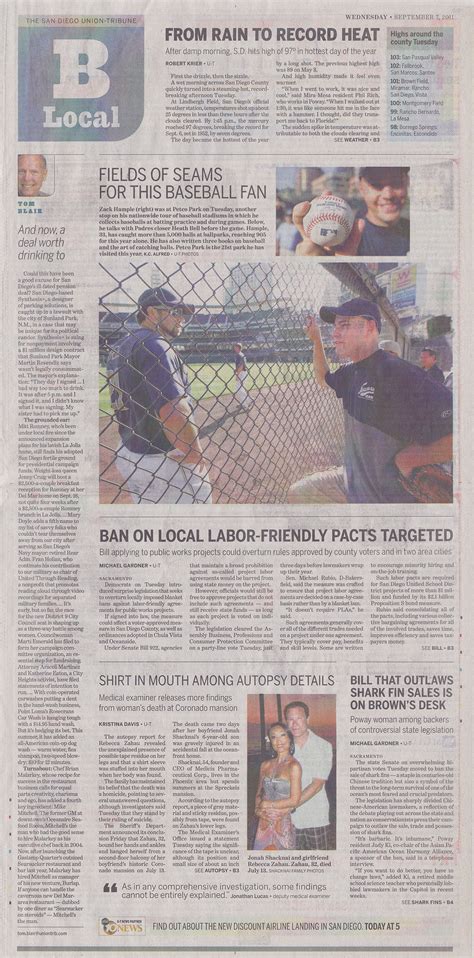 San Diego Union-Tribune -- September 7, 2011 — Zack Hample
