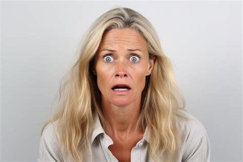 Premium Ai Image Shocked Middle Aged Woman