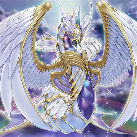 An Angel With White Wings Standing In Front Of A Blue And Purple Sky