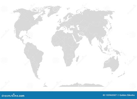 Mappa Mondiale Isolata Su Sfondo Bianco La Cartina Del Mondo Politico