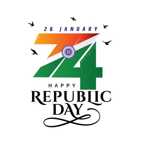 74th Indian 26 January Republic Day Logo Design Happy Republic Day Indian Republic Day 74th