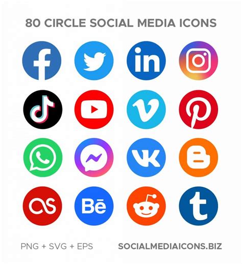 Circle Social Media Icons Socialmediaicons