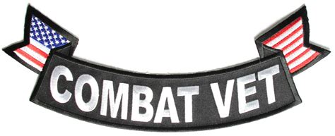 Combat Vet Large Lower Rocker Patch With Flags Large Military Rockers