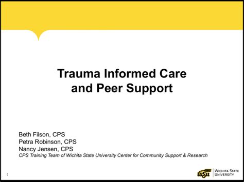 Trauma Informed Care And Peer Support