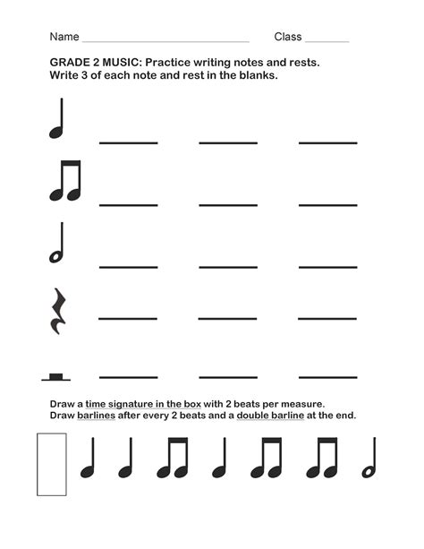 Free Printable Music Worksheets For Grade 1
