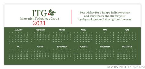 Simple Business Calendar Holiday Card Business Holiday Cards
