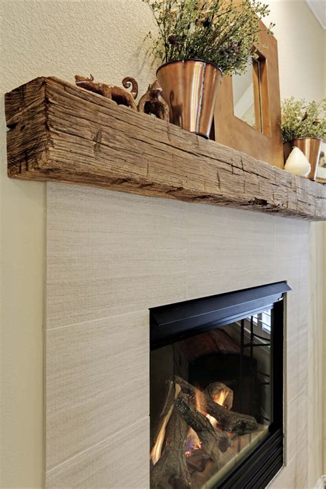 Simple Reclaimed Wood Fireplace Mantel Thomasotis